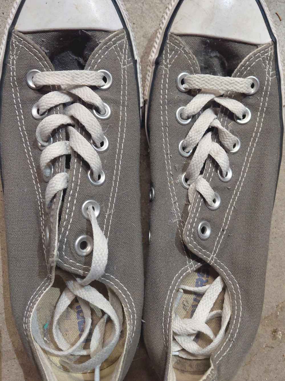 Converse All Star Low-Top Canvas Sneakers in Gray with White M SZ 6/W SZ 8
